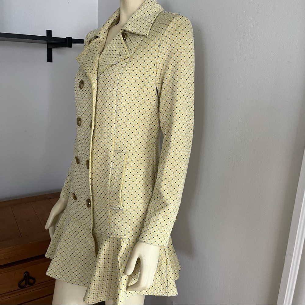 Cabi Women’s Hobnob Topper Jacket Swing Coat Daffodil Yellow Geometric Design S - Picture 6 of 15